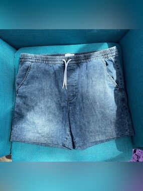 Stretchy Denim Look Shorts